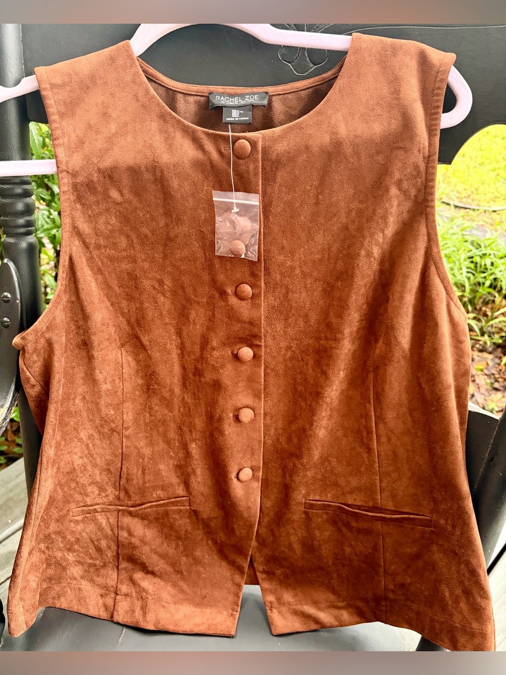 NWT RACHEAL ZOE Women's Brown Faux Suede Vest